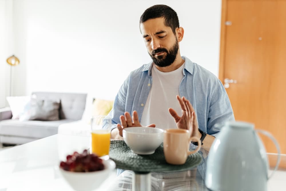 A man with a loss of appetite